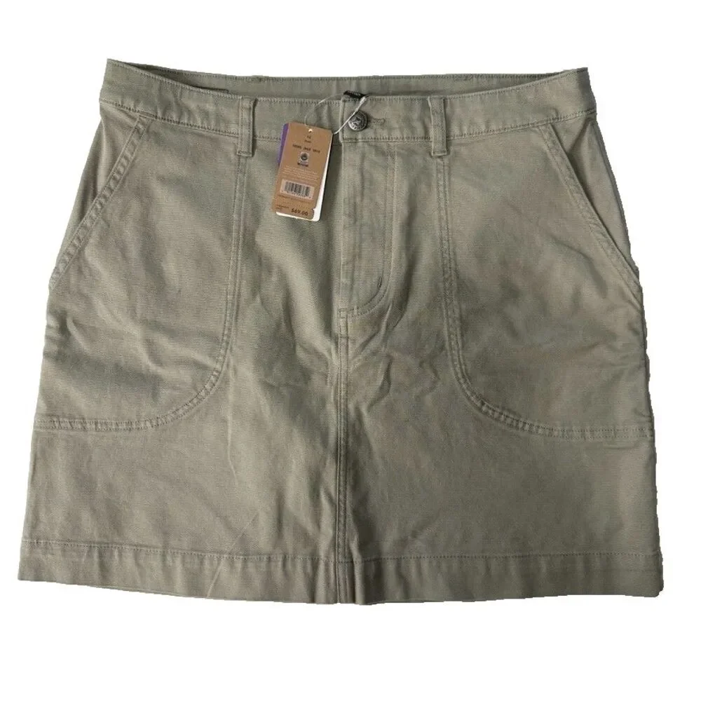 Patagonia Women's Stand Up Skirt Shale Khaki 100% Organic Cotton 12 NWT